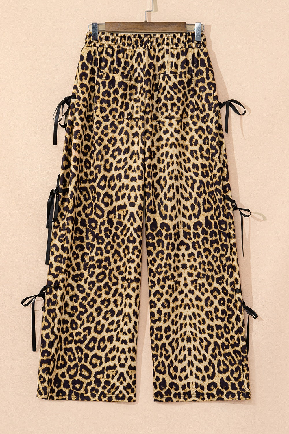 Leopard Bow Tie Elastic Waist Pants - The Drop 702