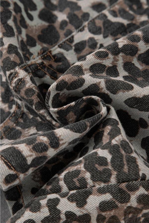 Leopard Denim Mini Skirt - The Drop 702