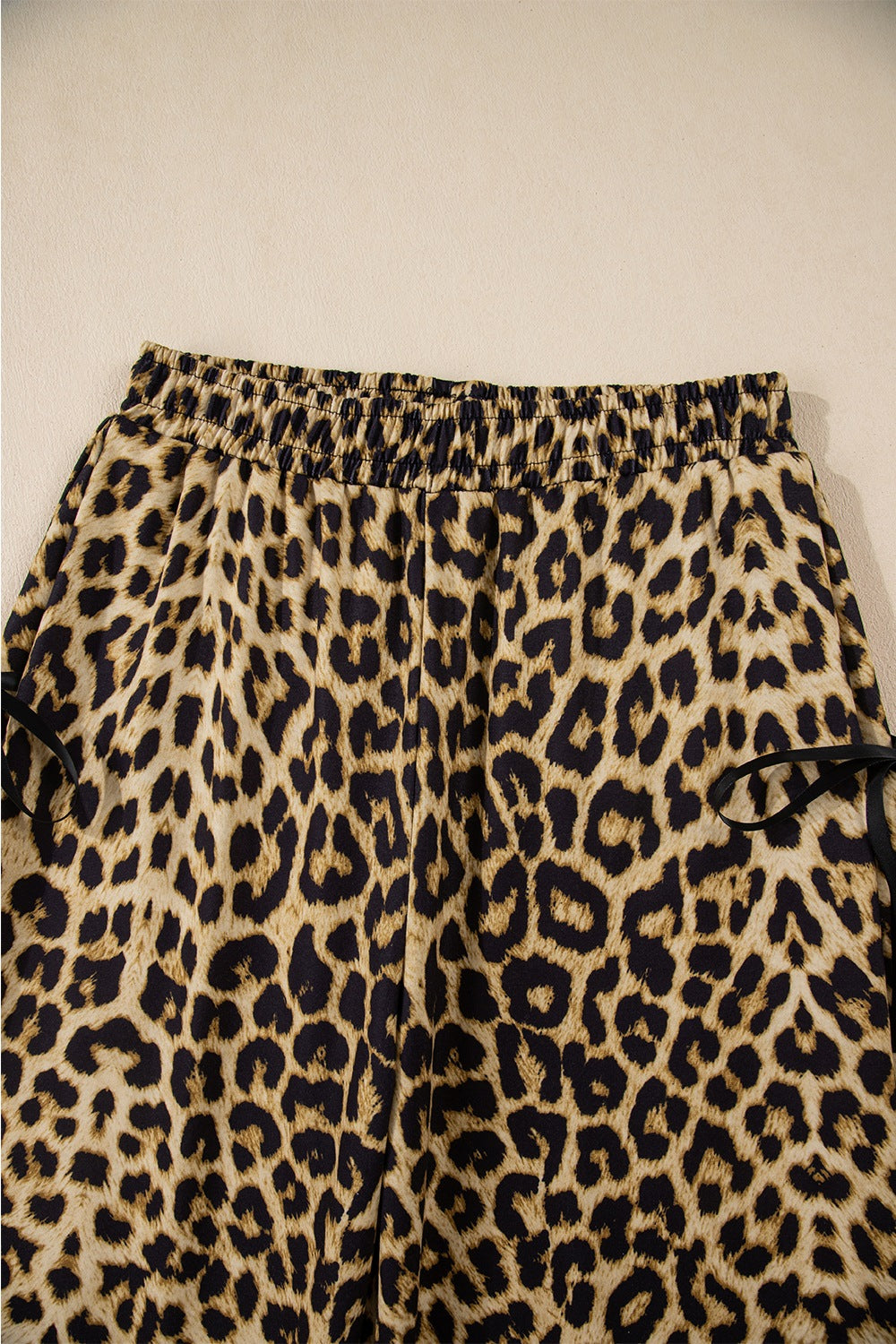 Leopard Bow Tie Elastic Waist Pants - The Drop 702