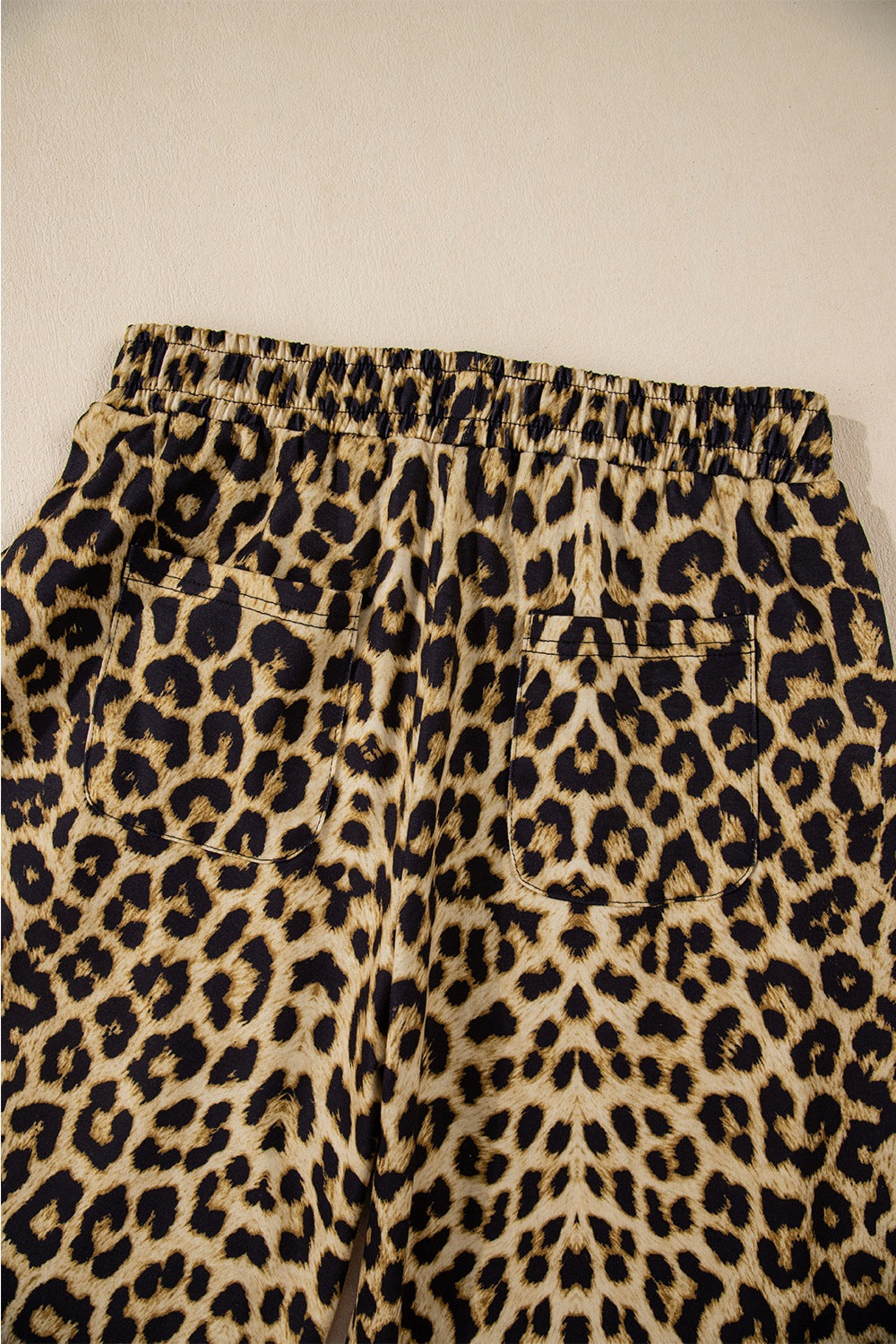 Leopard Bow Tie Elastic Waist Pants - The Drop 702