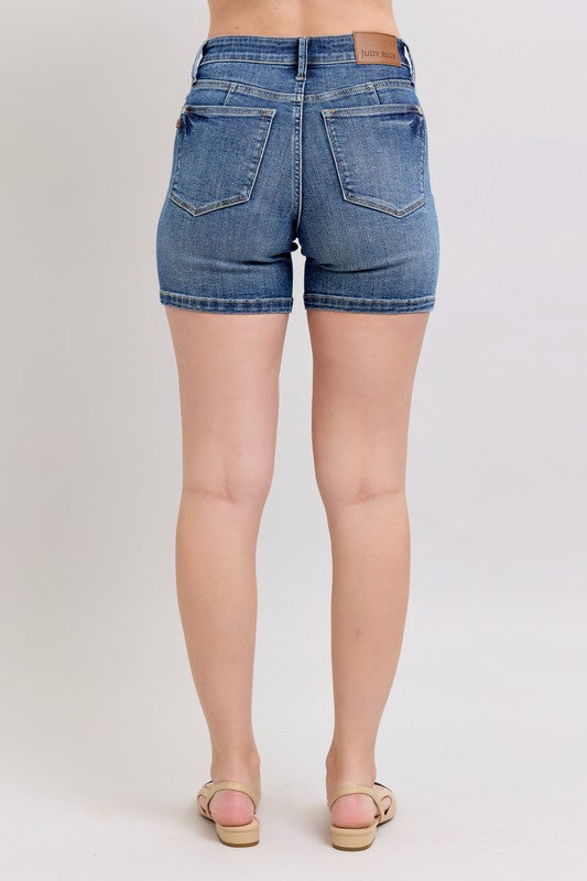 Judy Blue Full Size High Waist Denim Shorts Plus Size - The Drop 702