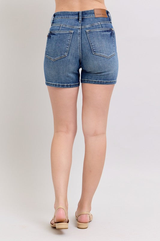 Judy Blue Full Size High Waist Denim Shorts Plus Size - The Drop 702